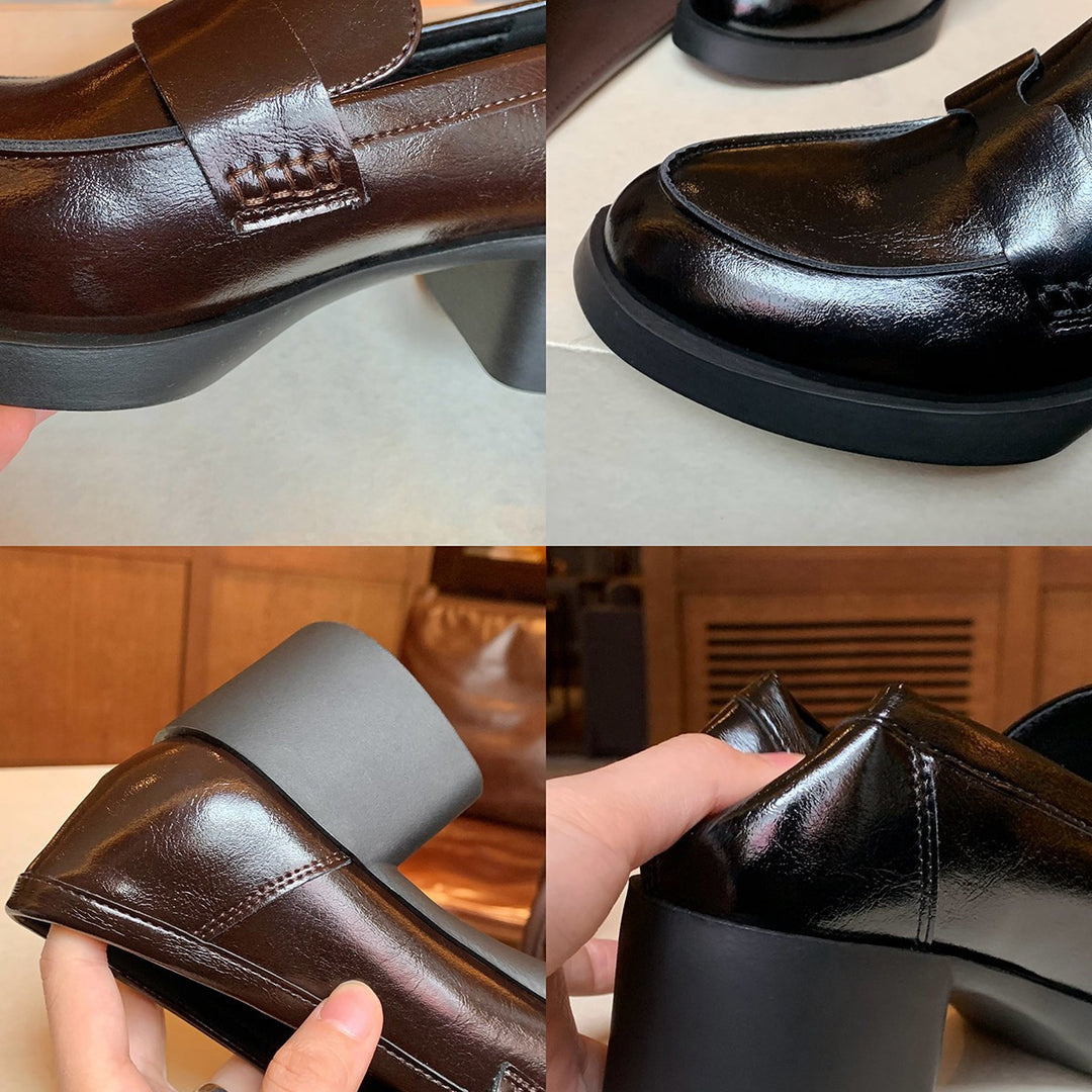 Damen Mokassins mit moderner Plateausohle und elegantem Riemchenverschluss EB