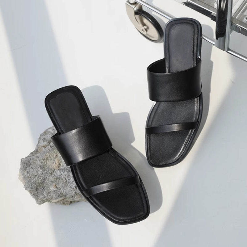 Damen Komfortable Zehentrenner-Sandalen mit breiten Riemen und ergonomischem Fußbett EB