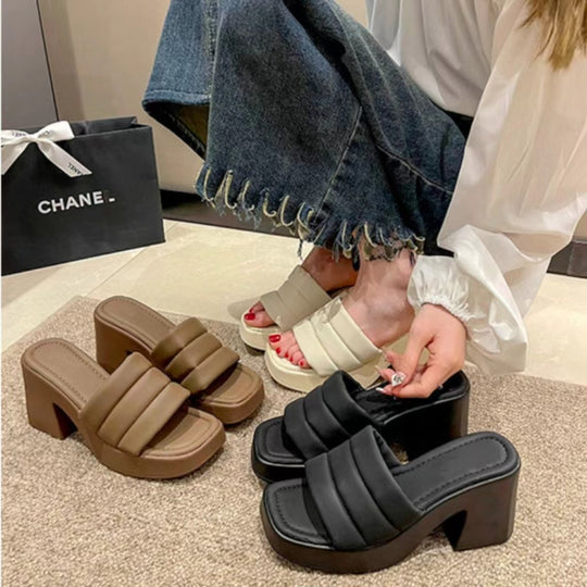 Damen Plateausandalen mit modischem Riemen-Design EB