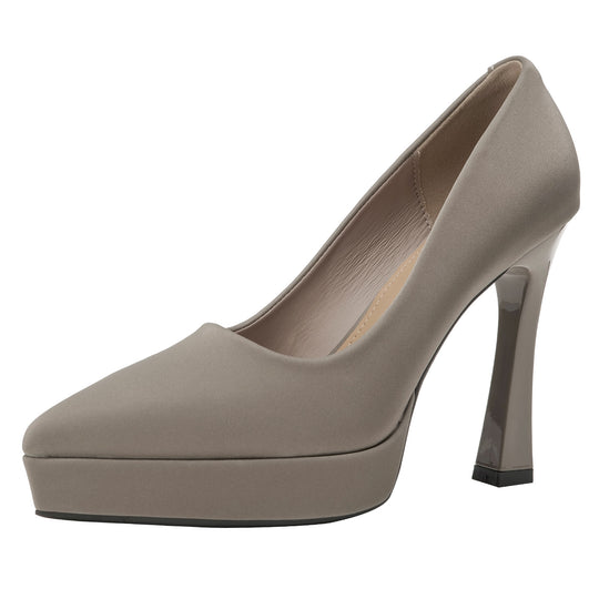 Damen Elegante Plateau-Pumps mit transparenter Absatzgestaltung EB