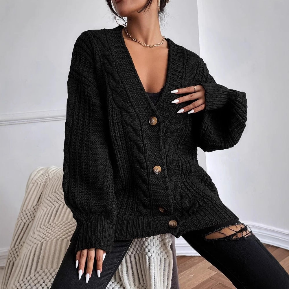 Damen Grobstrickjacke mit charakteristischem Zopfdesign EB