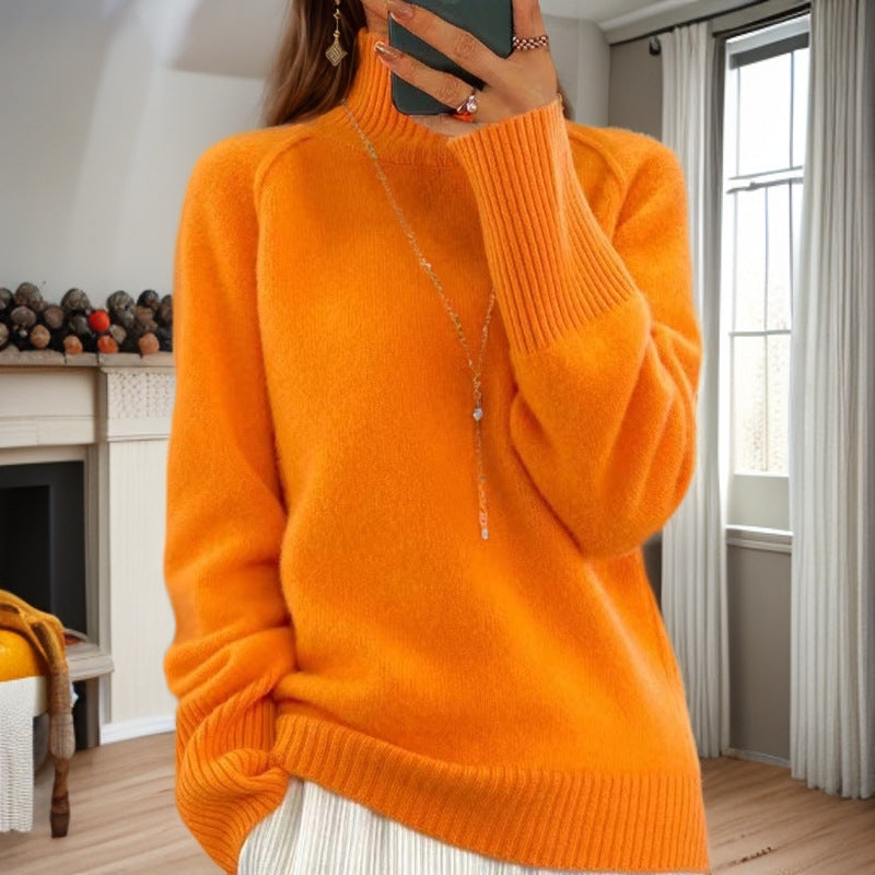 Damen nan kuscheliger Feinstrickpullover mit Rundhalsausschnitt, überschnittener Schulterpartie und gerippten Bündchen EB