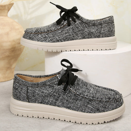 Damen Bequeme Schnürschuhe aus hochwertigem Textil EB