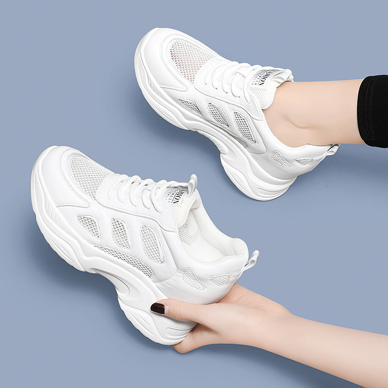 Damen Bequeme Lauf-Sneaker mit atmungsaktivem Mesh-Obermaterial und stoßdämpfender Sohle EB