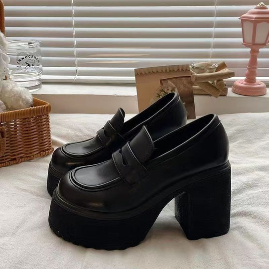 Damen Plateau-Loafers mit robustem Chunky-Absatz EB