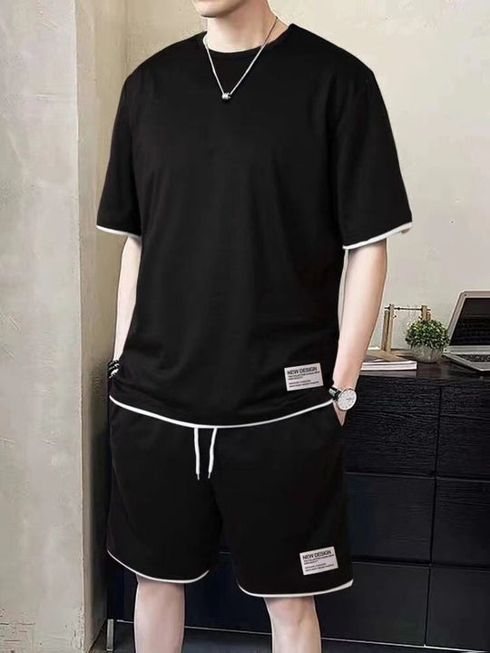 Herren stylisches Freizeit-Set mit kontrastierenden Details EB