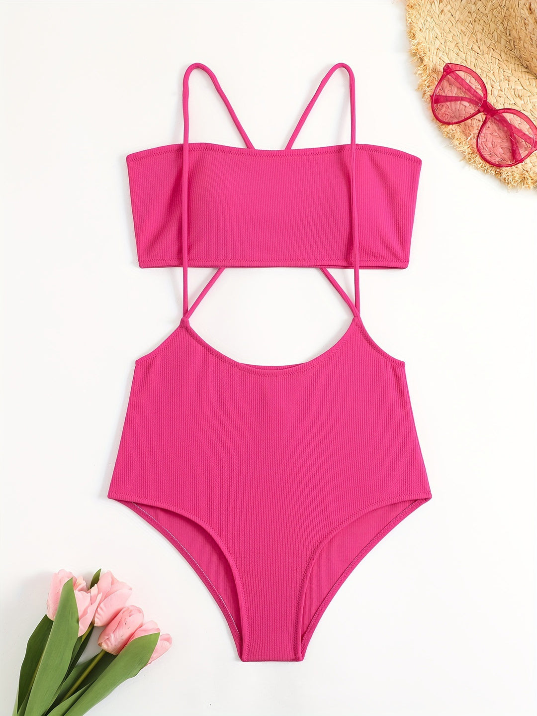 Damen Sportlicher Hochgeschnittener Bikini EB