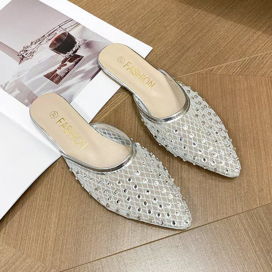 Damen elegante und funkelnde Hausschuhe mit Netzdesign EB