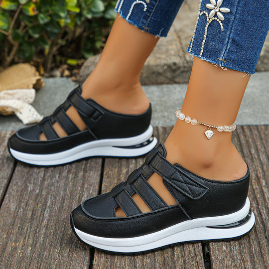 Damen Sportliche Wedge-Sandaletten mit verstellbaren Riemen und rutschfester Sohle EB
