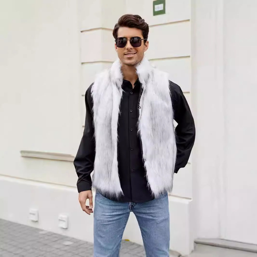 Herren Modische Weste aus Kunstfell EB