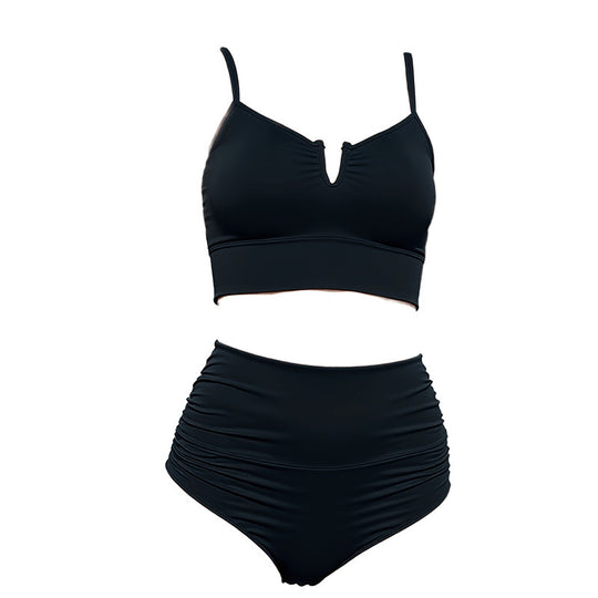Damen Hochgeschnittener Bikini mit raffinierter Raffung EB