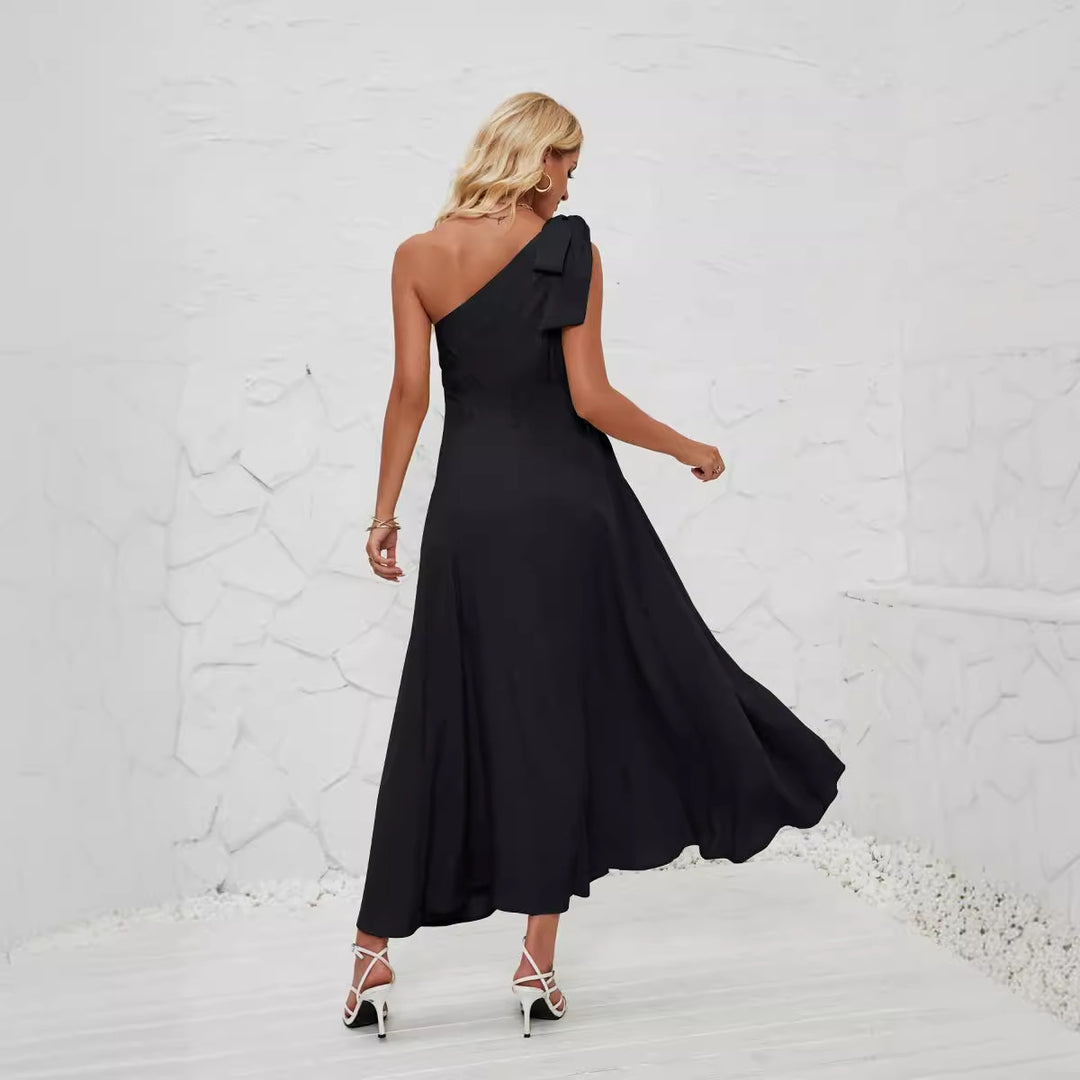 Damen Maxikleid mit asymmetrischem Design und Trägerdetail EB