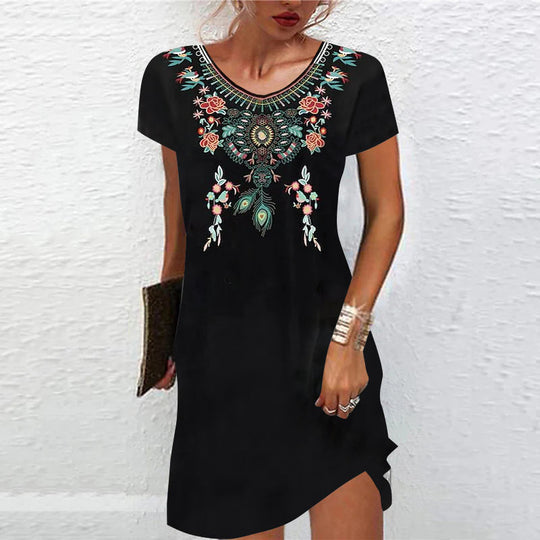 Damen Verspieltes Sommerkleid mit Blumenmuster EB