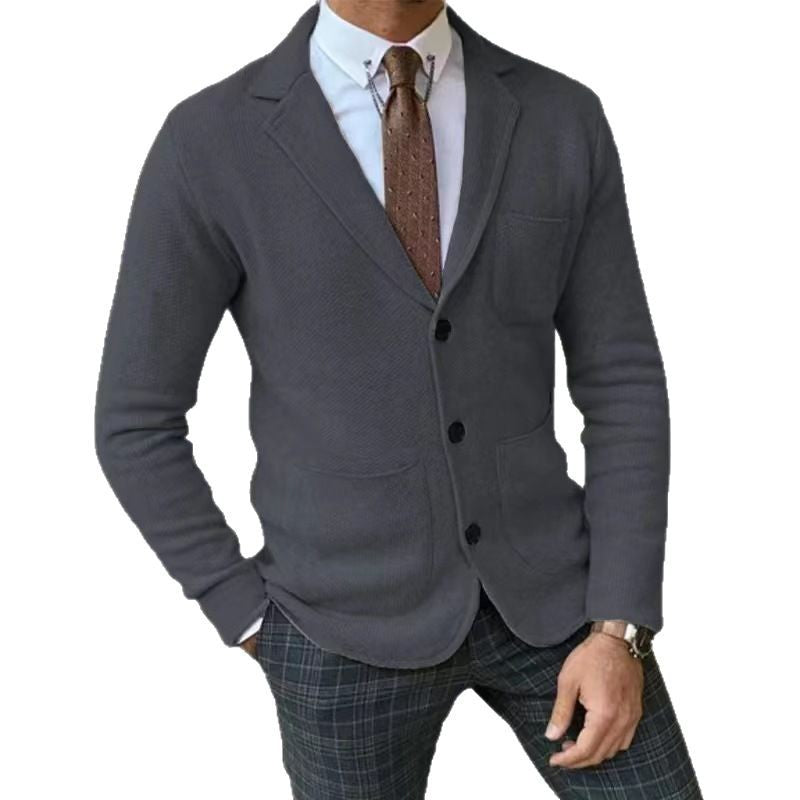 Herren Strickblazer mit großen Taschen und modernem Schnitt EB