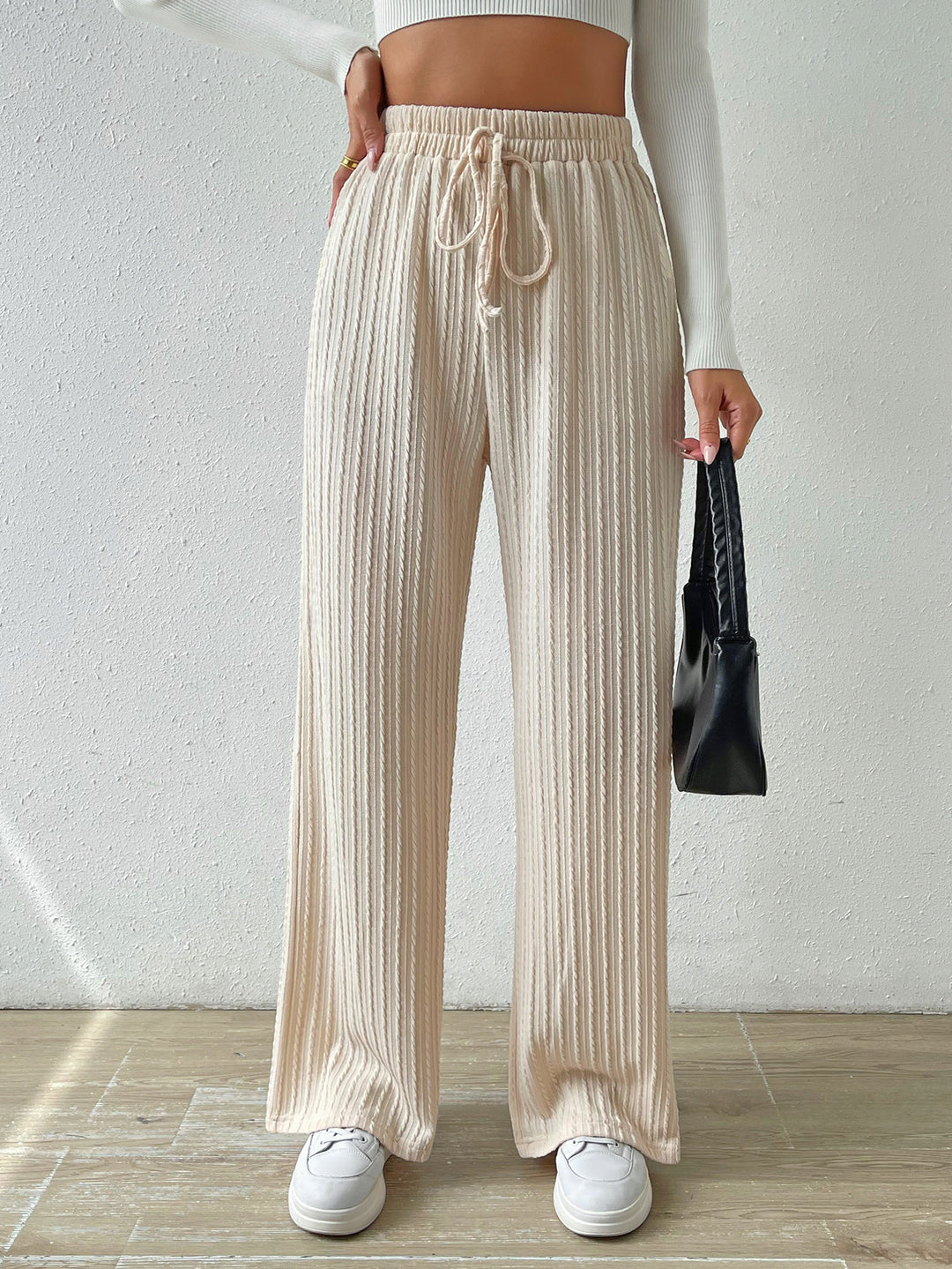 Damen Lässige Stretch-Hose mit elastischem Bund und praktischer Kordel EB
