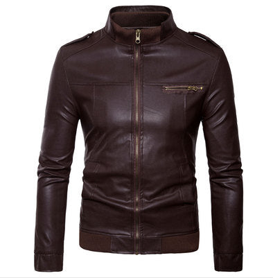 Herren Kunstleder Bikerjacke mit aufregenden Details und modernem Schnitt EB