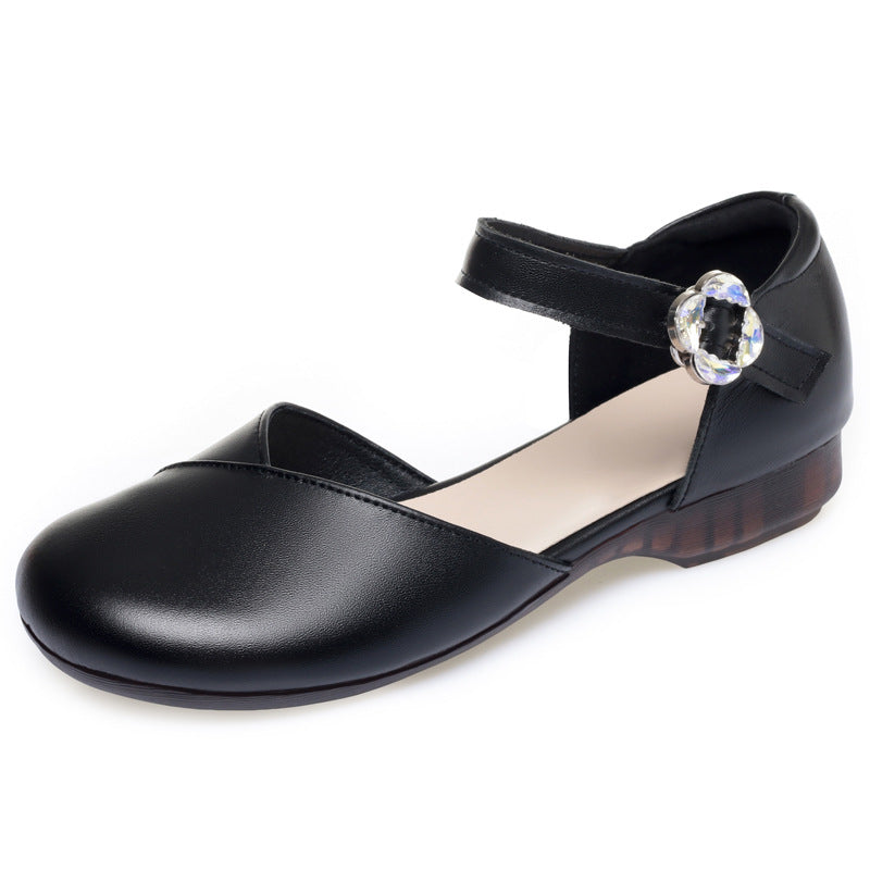 Damen Komfortable Riemchenballerinas mit modischer Schnalle EB