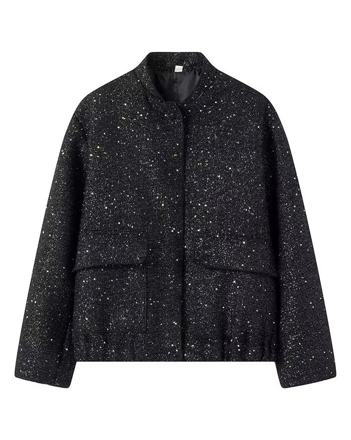 EB | Gold Pailletten Stehkragenjacke