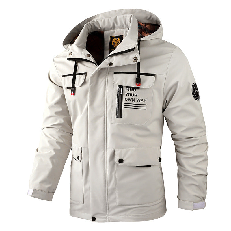 Herren  urbaner Softshell-Parka mit verstellbarer Kapuze, Brustreißverschluss und thermischer Isolierung EB