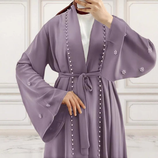 Damen Eleganter Kimono mit perlverzierten Details und weitem Schnitt EB