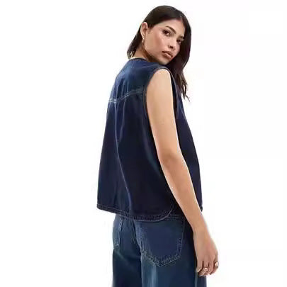 Damen Denim-Weste mit innovativem Schnürverschluss EB