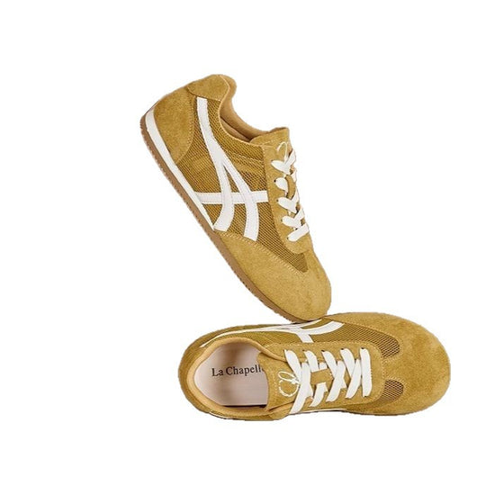 Damen Komfortable Sneaker mit atmungsaktivem Mesh und Wildlederoberfläche EB