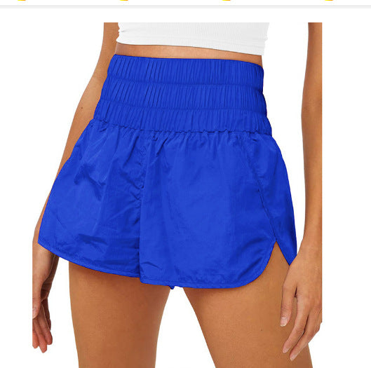 Damen Sportliche Laufshorts mit hohem Taillenbund und elastischem Bündchen EB