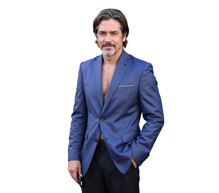 Herren nan taillierter Business-Blazer aus Stretchgewebe mit Brusttasche und schlanker Silhouette EB