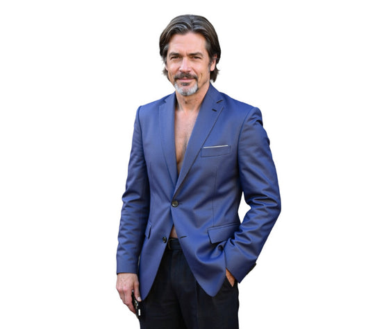 Herren nan taillierter Business-Blazer aus Stretchgewebe mit Brusttasche und schlanker Silhouette EB