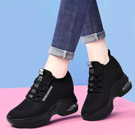 Damen Sportliche High-Top Sneakers mit atmungsaktiver Mesh-Oberfläche und flexibler Dämpfung EB