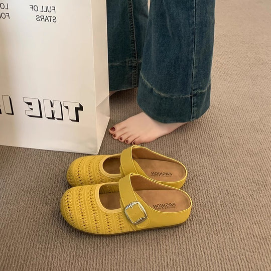Damen Clogs mit modischem Riemen und atmungsaktiver Oberflächenstruktur EB