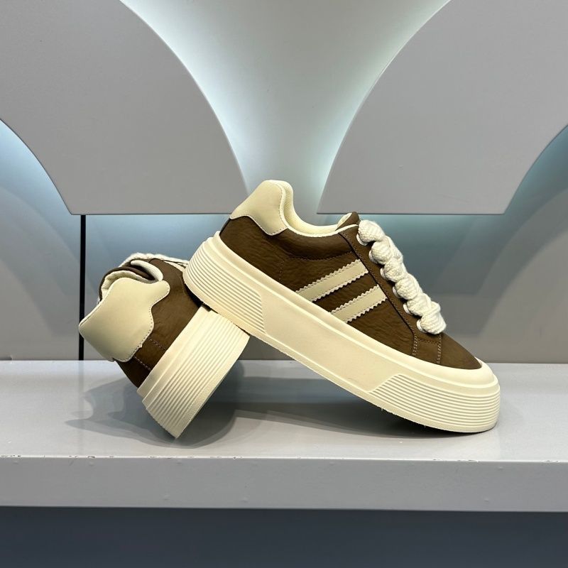 Damen Modische Sneakers mit hohem Plateau und Kordelzug EB