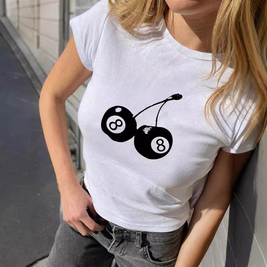 Damen Crop-Top mit floralem Grafikdruck und figurbetontem Schnitt EB
