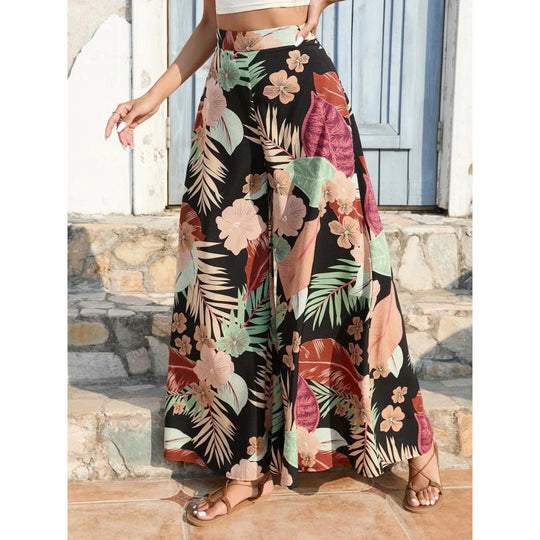 Damen Maxirock mit floralem Print und fließendem Stoff EB