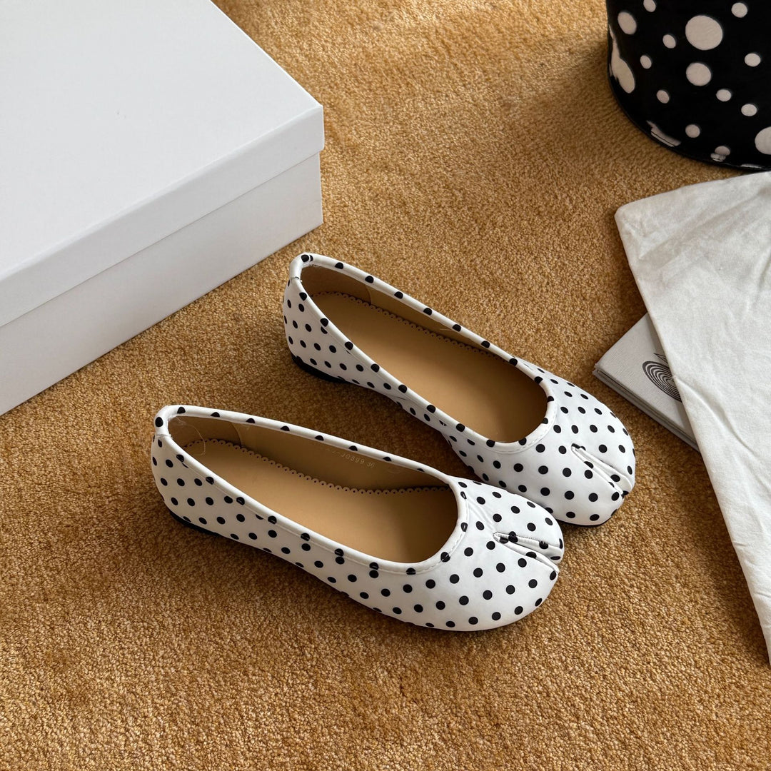Damen Ballerinas mit modischem Punktmuster und bequemer Sohle EB