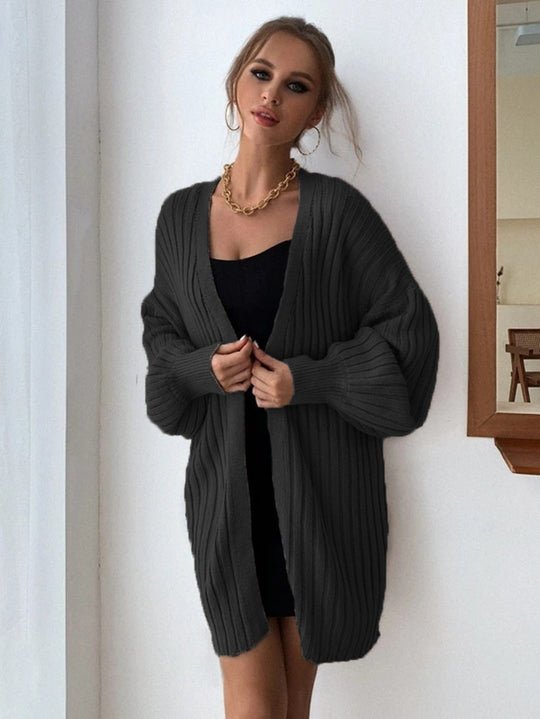 Damen Weitgeschnittener Strickcardigan mit strukturiertem Rippdesign EB