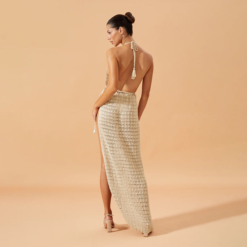 Damen figurbetontes Netzkleid mit raffiniertem Muster EB