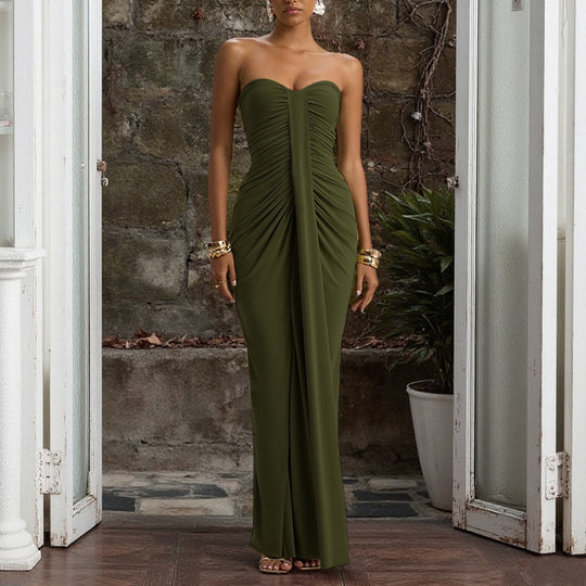 Damen figurbetontes Cocktailkleid mit Raffungen und herzförmigem Ausschnitt EB