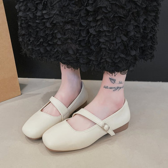 Damen bequeme Ballerinas mit verstellbarem Riemen EB