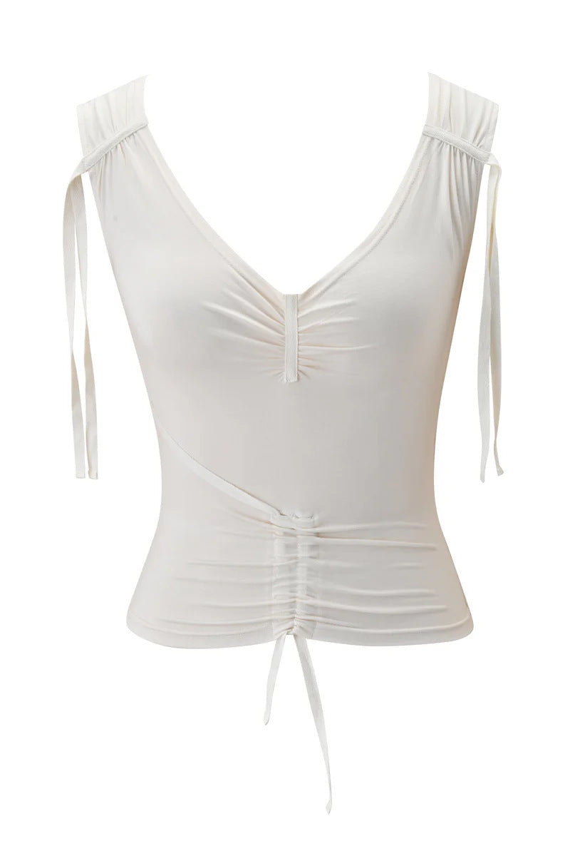 Damen Elegantes Wickel-Top mit Rüschendetails EB