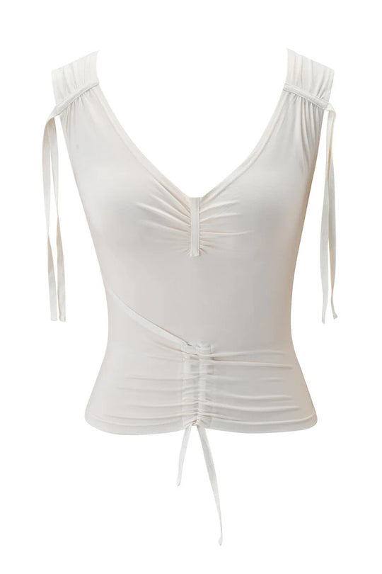Damen Elegantes Wickel-Top mit Rüschendetails EB