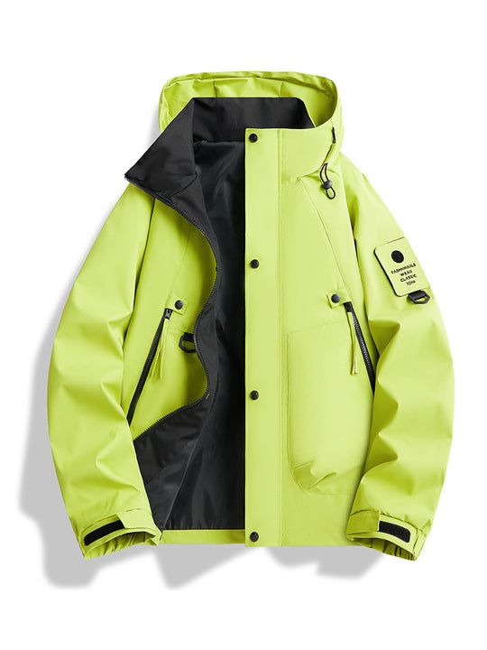 Herren wasserdichte Urban-Hardshelljacke mit verschweißten Nähten, verstellbarer Kapuze und Utility-Ärmeltasche EB