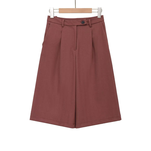 Damen weite Hochbund-Shorts mit eleganter Faltenlegung EB