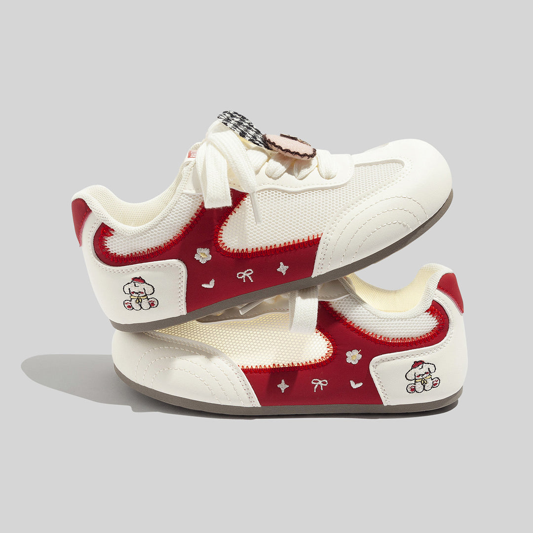 Damen Sportliche Sneakers mit verspieltem Tiermotiv und atmungsaktiver Mesh-Oberfläche EB