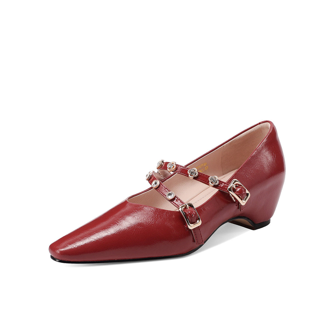 Damen elegante Slingback-Pumps mit funkelndem Riemen EB