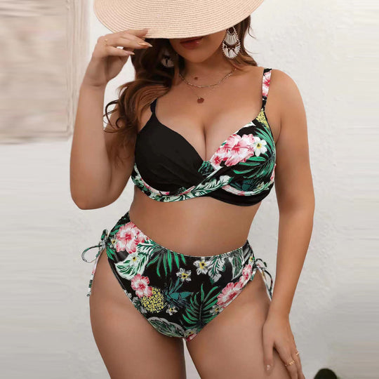 Damen Bikini-Set mit verstellbaren Trägern und hohem Bund EB