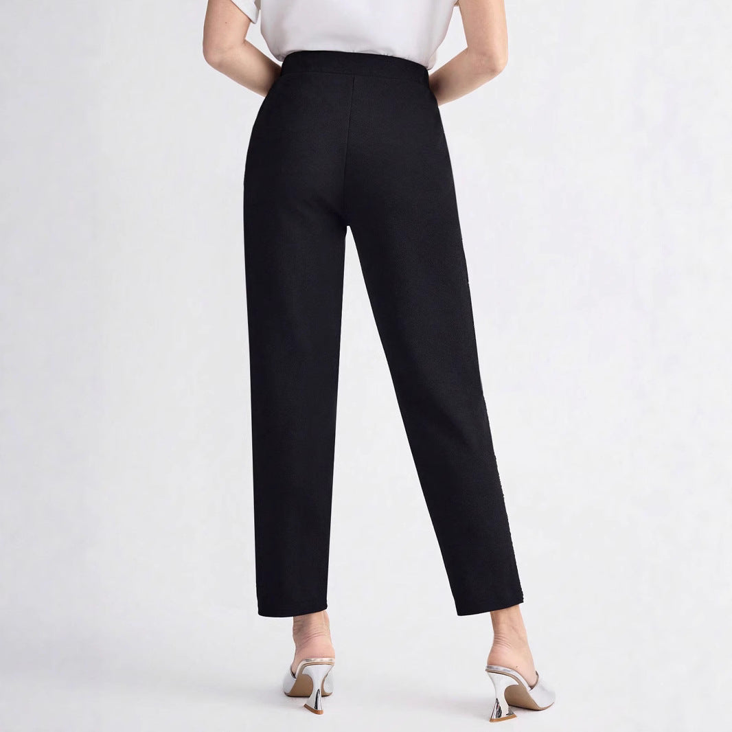 Damen Elegante und bequeme Hose mit seitlichen Taschen EB