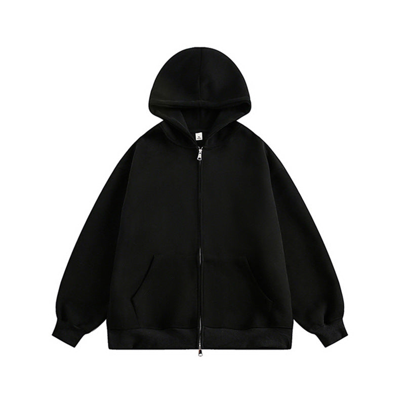 Damen lässige Kapuzenjacke mit Reißverschluss und Taschen EB