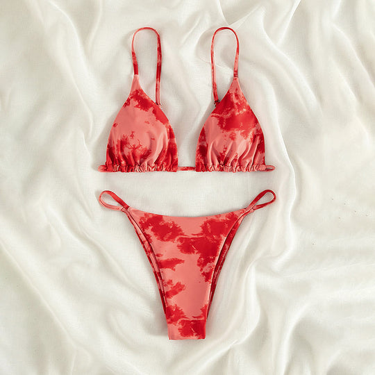 Damen Triangel-Bikini mit Raffung und verstellbaren Trägern EB