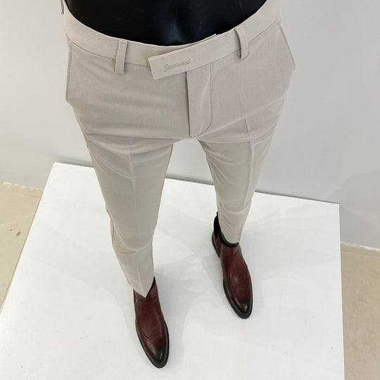 Herren nan schlanke elegante Anzughose mit Stretchbund, Bügelfalte und schmal zulaufendem Bein EB
